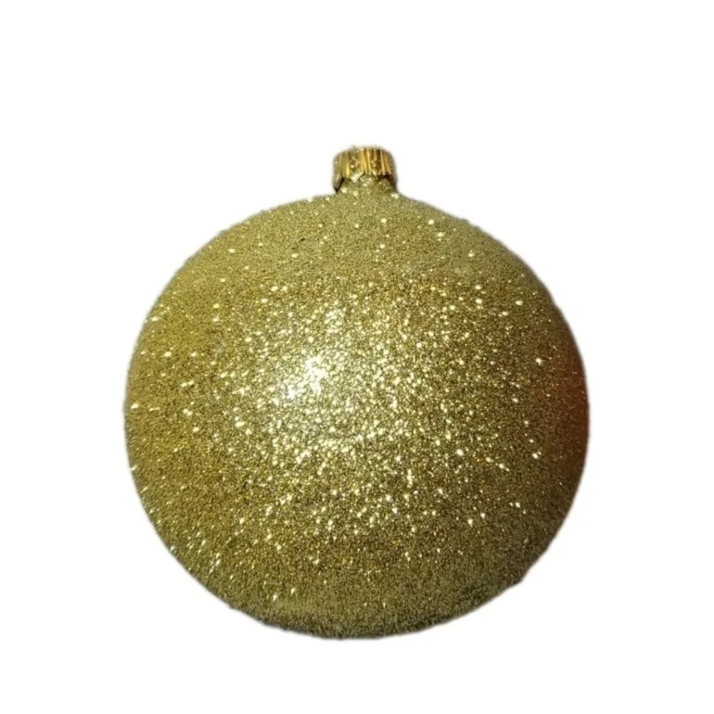 Vitbis Glass Christmas Ornaments Polish Red Gold Sparkle Glitter Bedazzled Gem